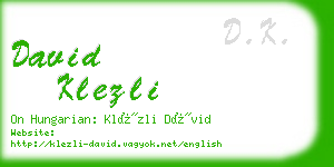 david klezli business card